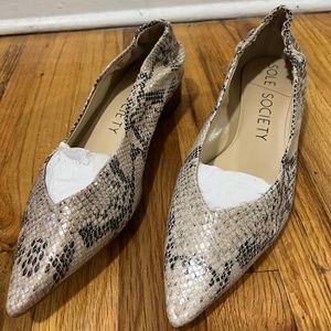 NEW! Sole Society Snake Skin Pumps Block Heel